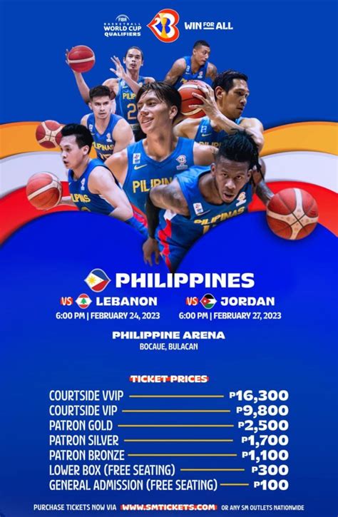 Ticket prices for Gilas games in World Cup 2023 Asian Qualifiers .